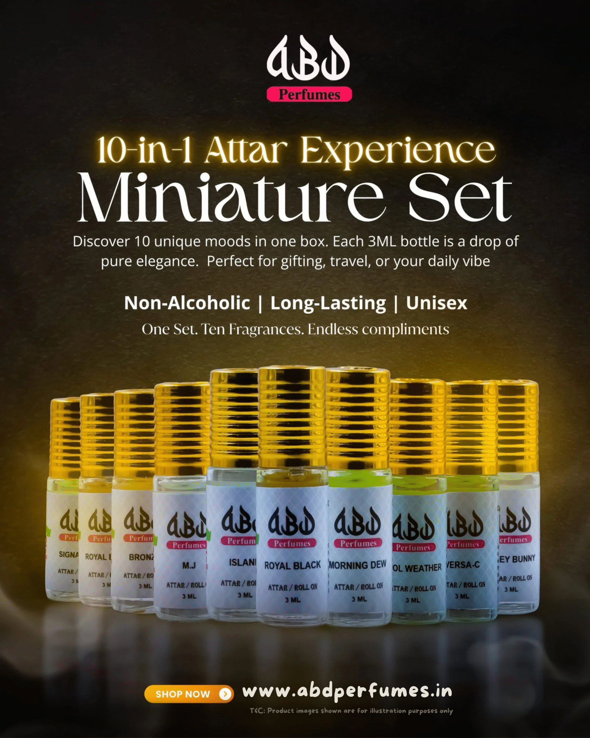 10-in-1 Attar Set – Miniature Set Abd Perfumes